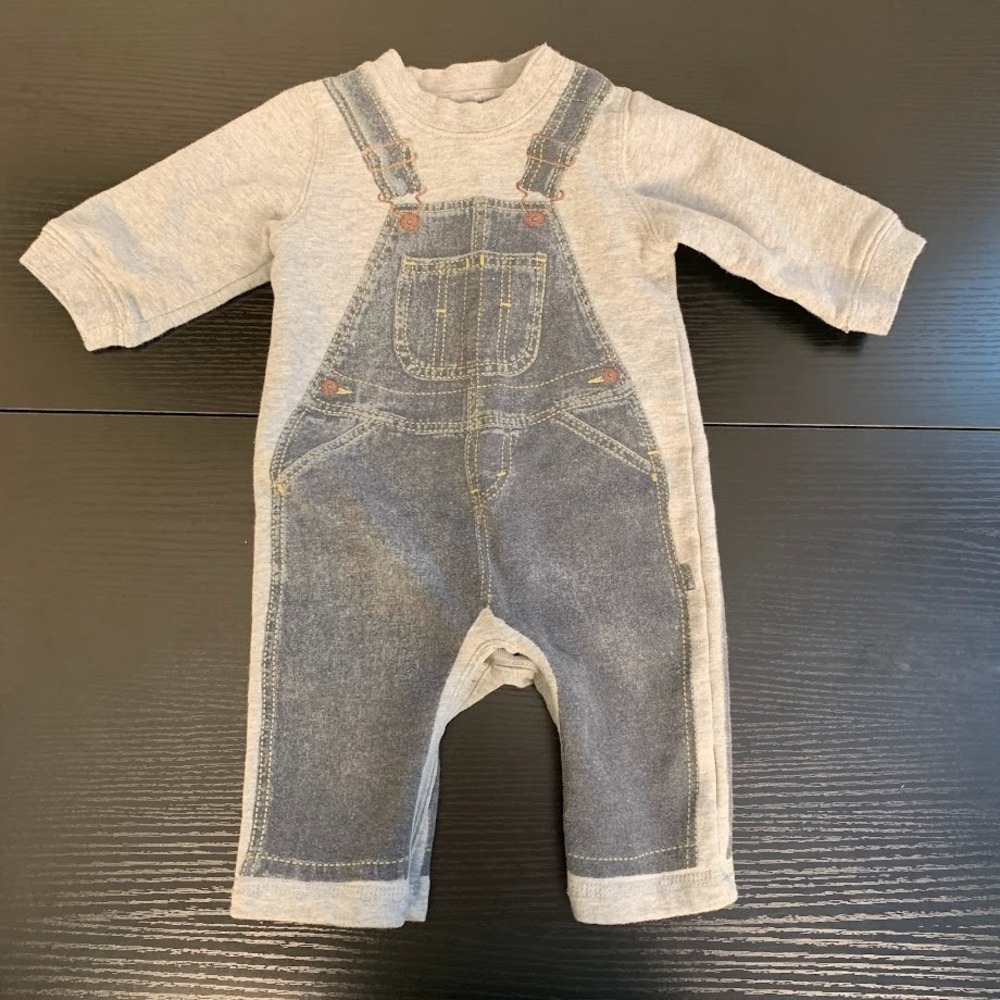 Levi's Printed Overalls Gray One Piece‎ Bodysuit Baby 3-6 Months